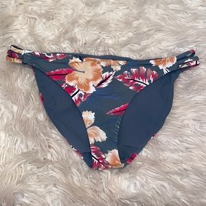 Blue Floral Roxy Bikini Bottoms